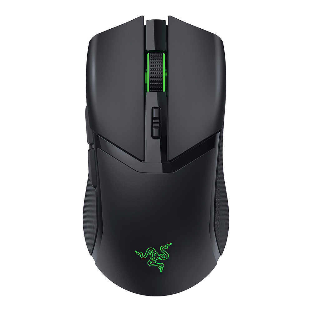 ภาพสินค้าจริง Razer Cobra Pro สีดำมุมบนตรงบนพื้นหลังขาว