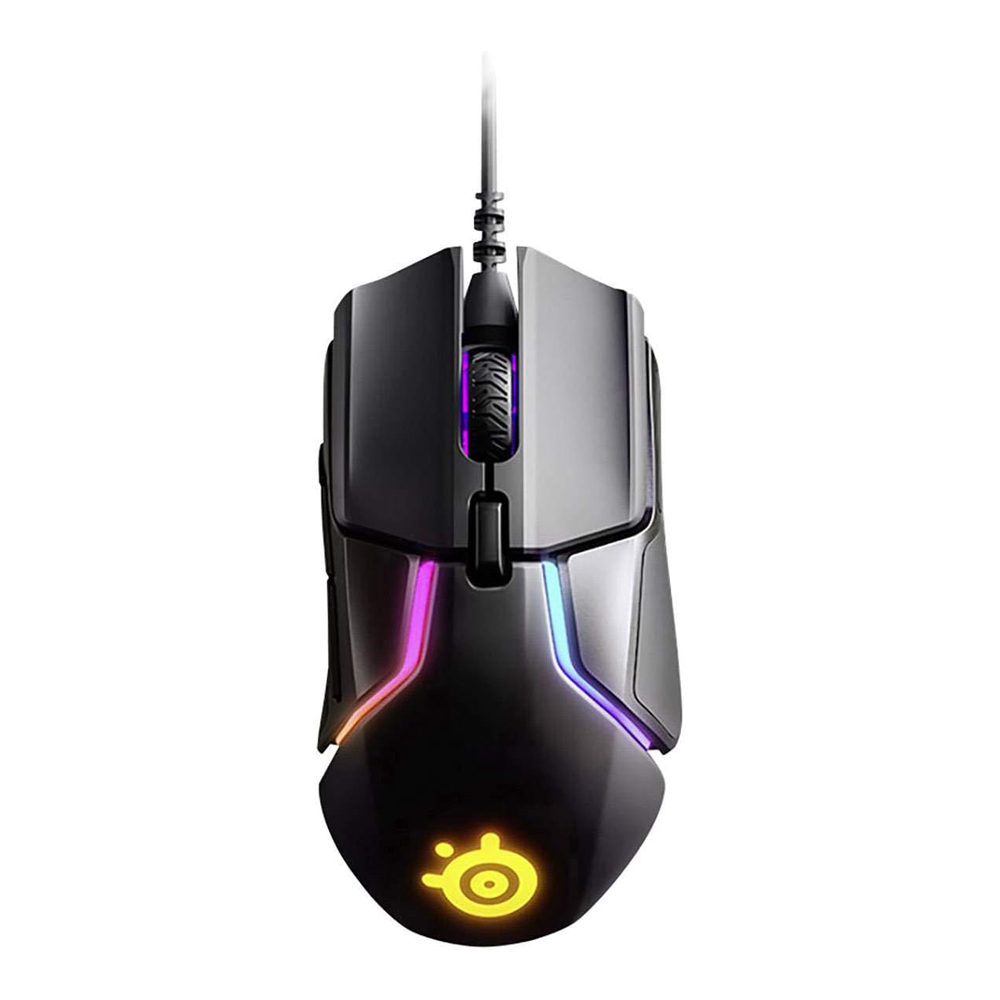 ภาพสินค้าจริง SteelSeries Rival 600 สีดำมุมบนตรงบนพื้นหลังขาว